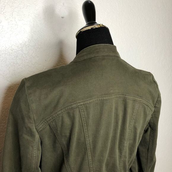 WHBM army green military style lace up waist jacket size Small - Picture 9 of 14